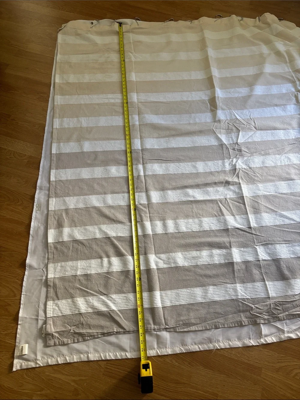 Neutral Striped Curtain Panel ombré - Beige & White